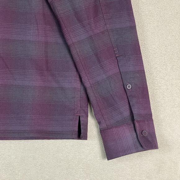 Lululemon Shirt Mens M Burgundy Plaid Flannel Long Sleeve Chest Pocket Button Up - Picture 8 of 10